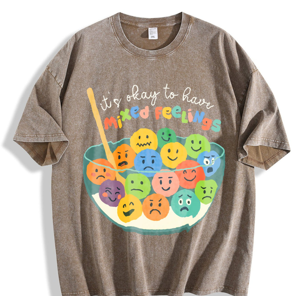 Its Okay To Have Mixed Feelings Vintage Washed T-Shirt product image 3