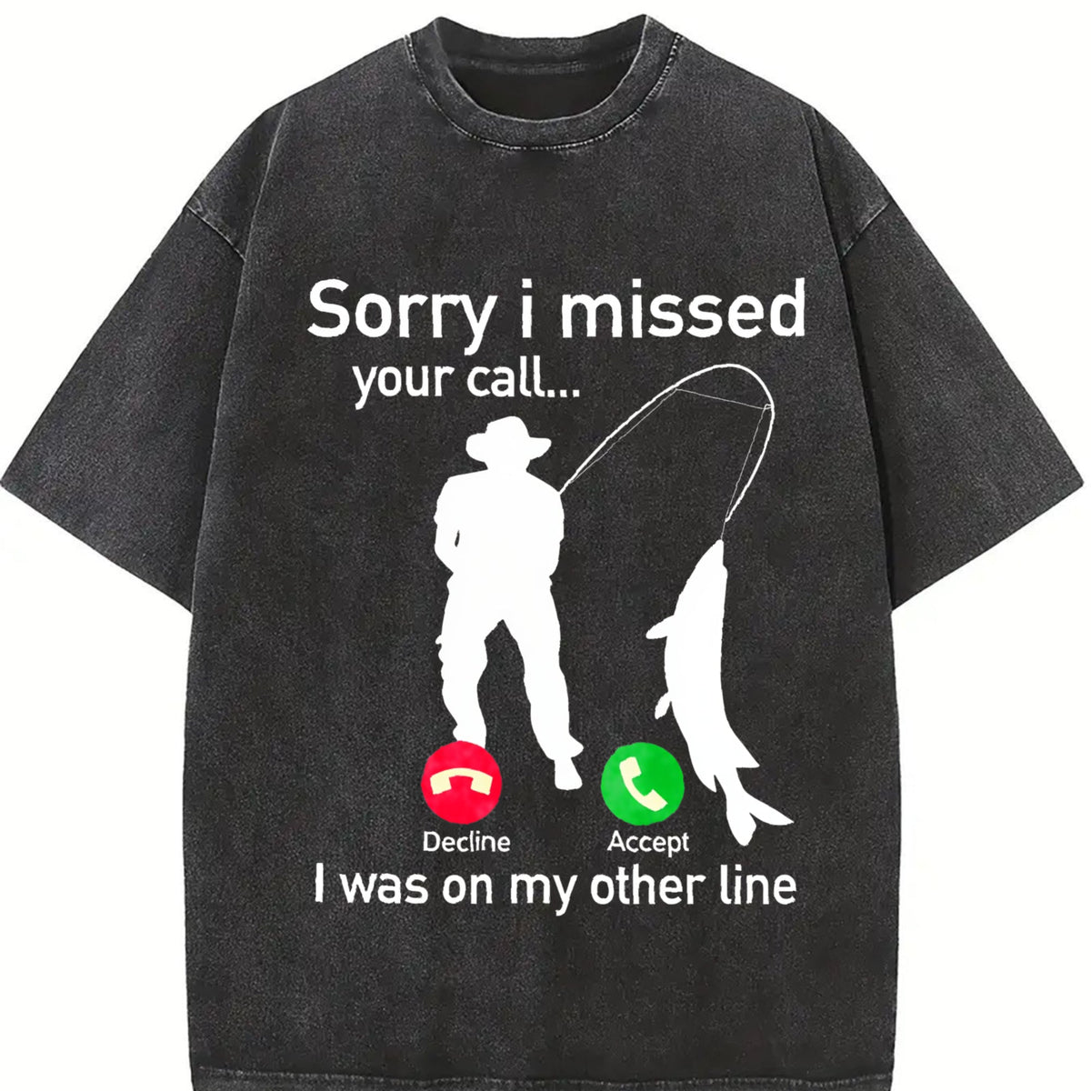 Fishing Phone Call With Line - Funny Fish Vintage Washed product image 2