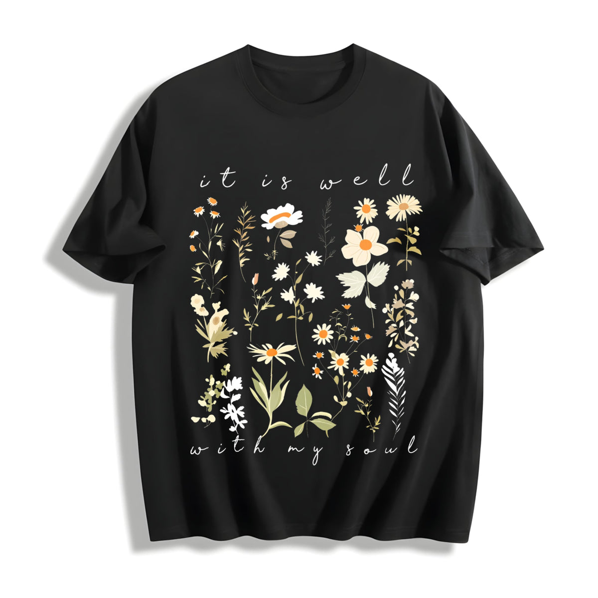 It Is Well With My Soul Floral - Cotton T-Shirt product image 1