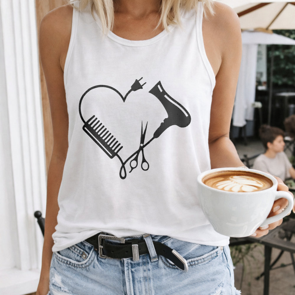 Hairstylist Tools Heart Women's Tank Top