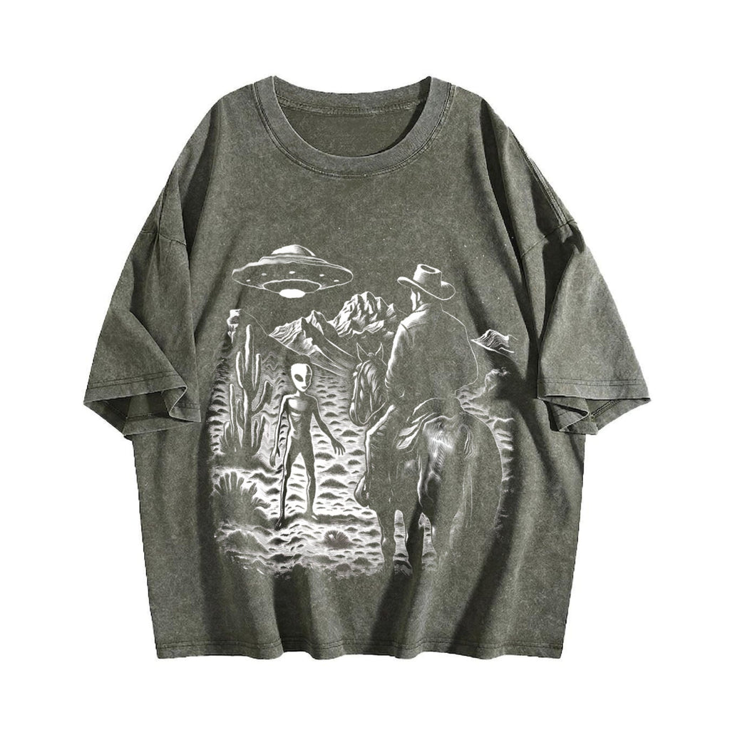 Cowboy UFO Western 90s Vintage Washed T-Shirt product image 4