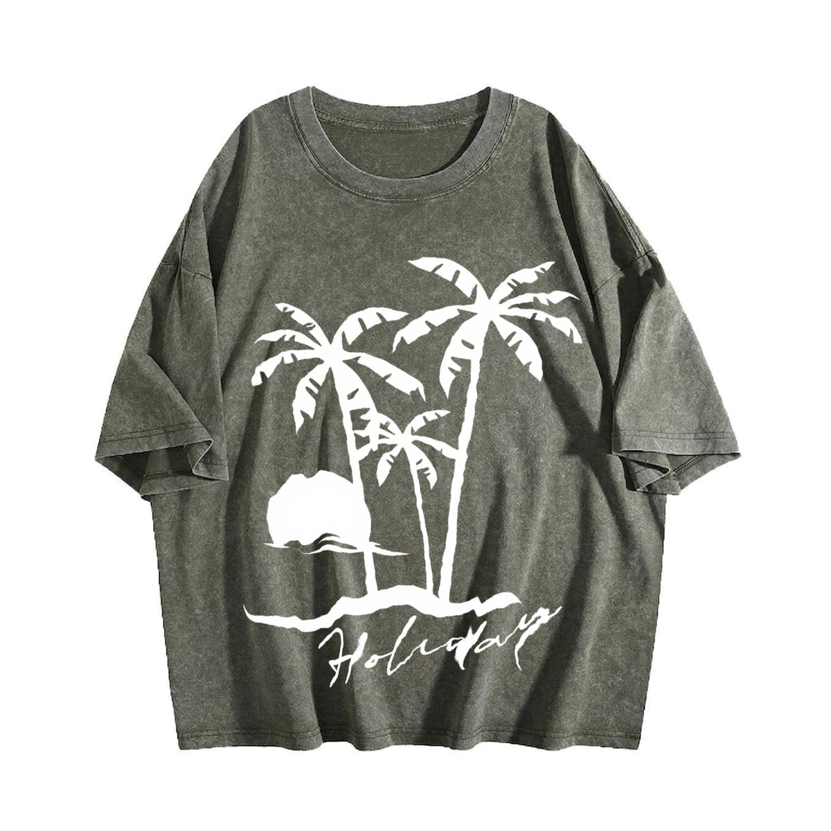 Beach Short-sleeved Sunset Summer Vintage Washed T-Shirt product image 4