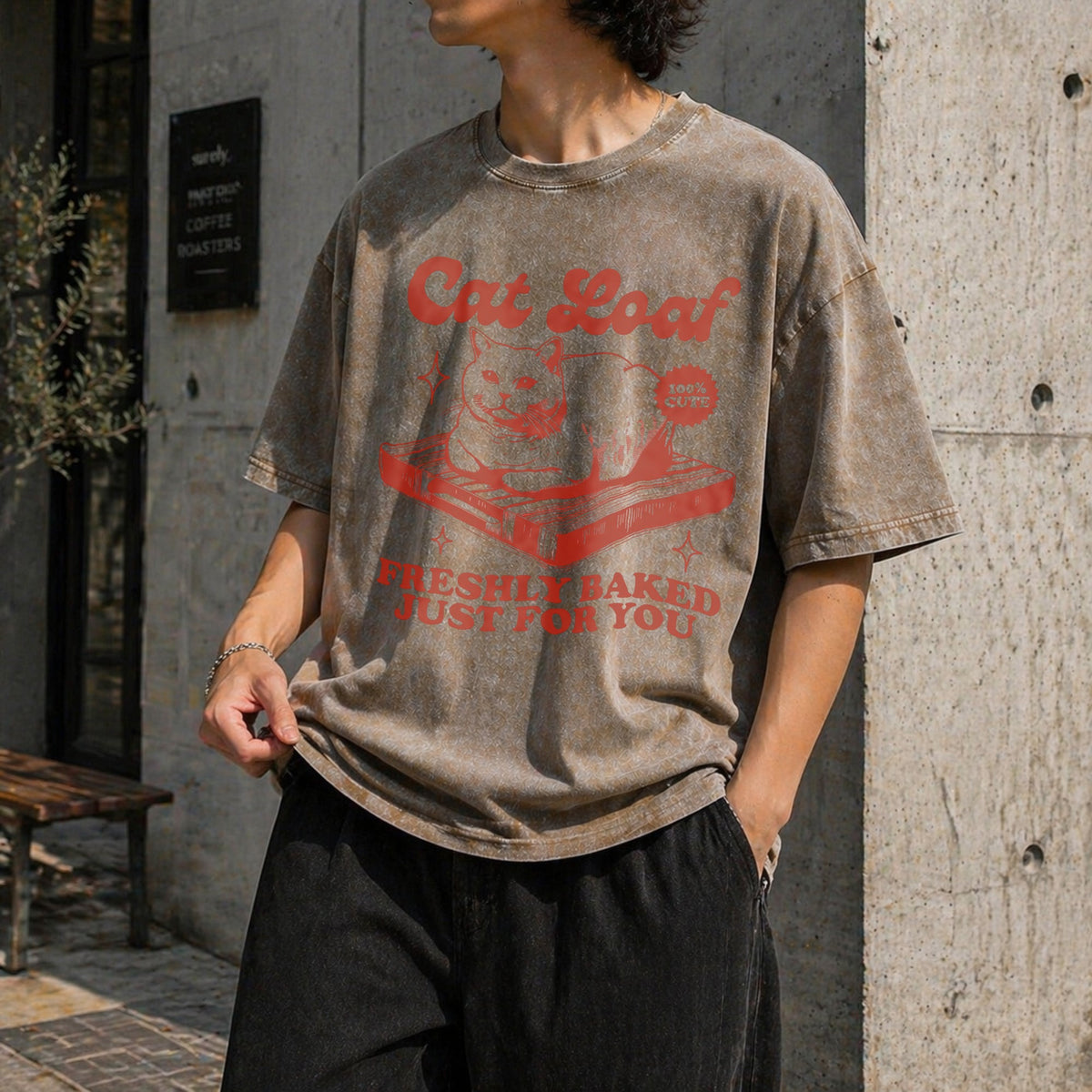 Cat Loaf Vintage Washed T-Shirt product image 3