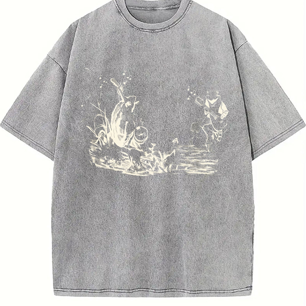 Frog Musicians 90s Vintage Washed T-Shirt product image 5