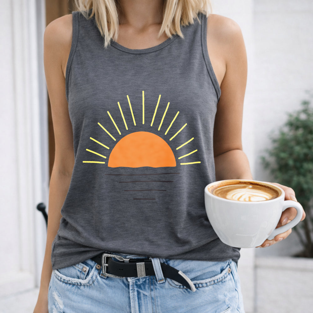 Letter & Applique Detail Women's Tank Top