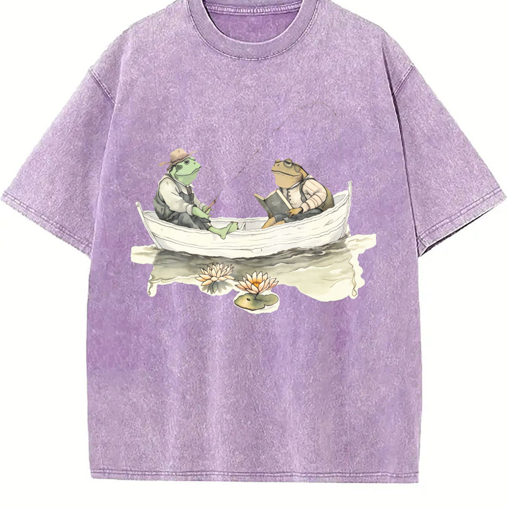 Fishing Frogs 90s Vintage Washed T-Shirt product image 6