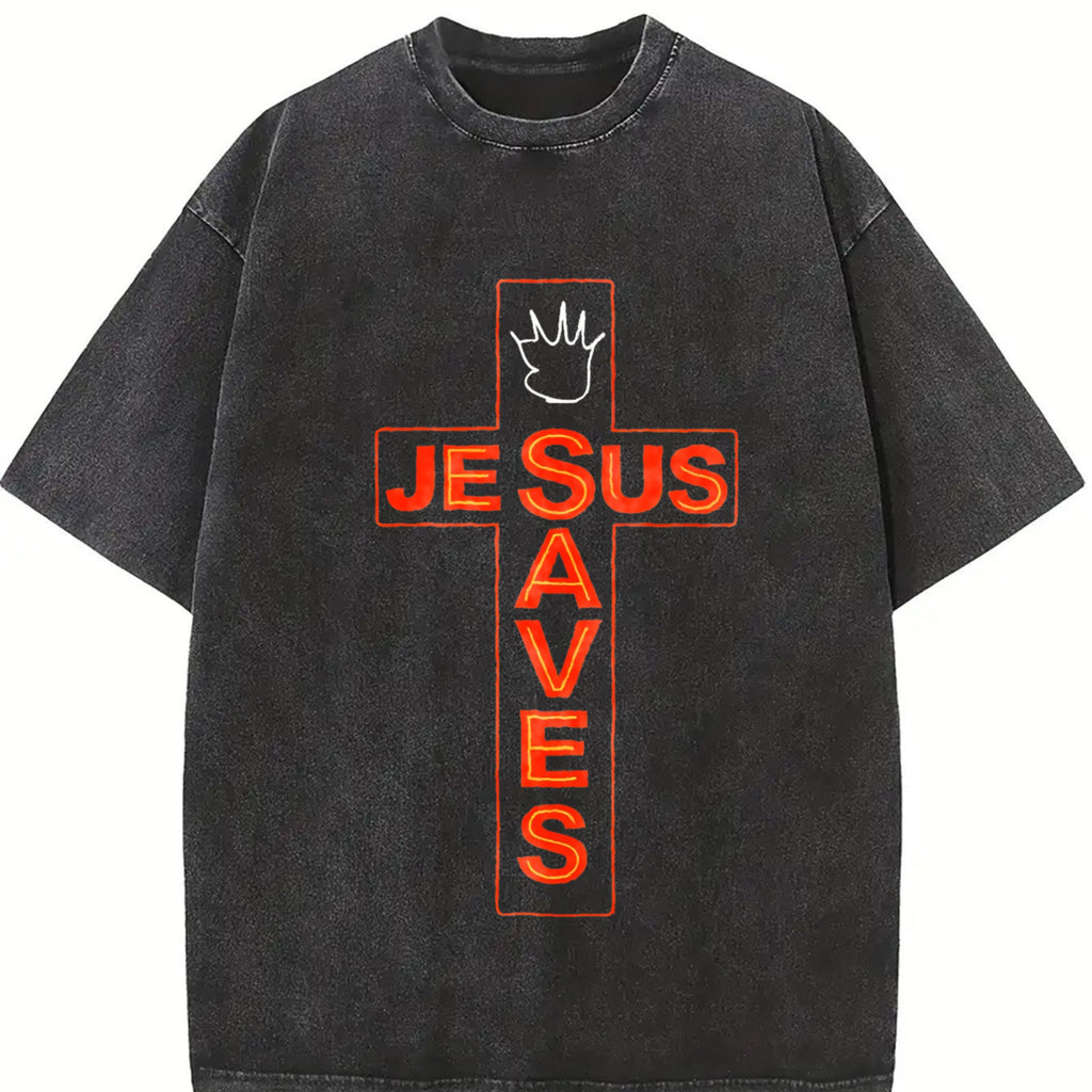 Jesus Saves Vintage Washed T-Shirt product image 2