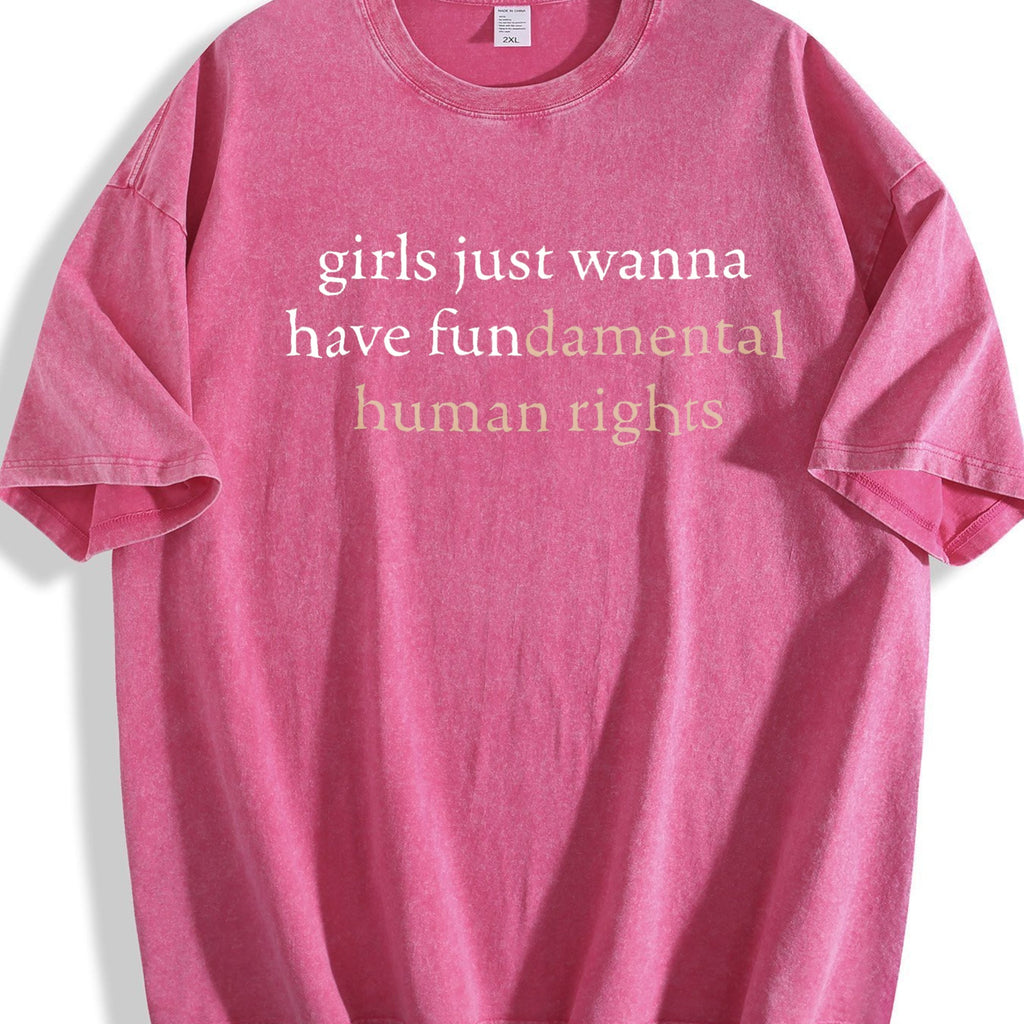 Girls Just Wanna Have Human Rights Feminist Vintage Washed product image 5