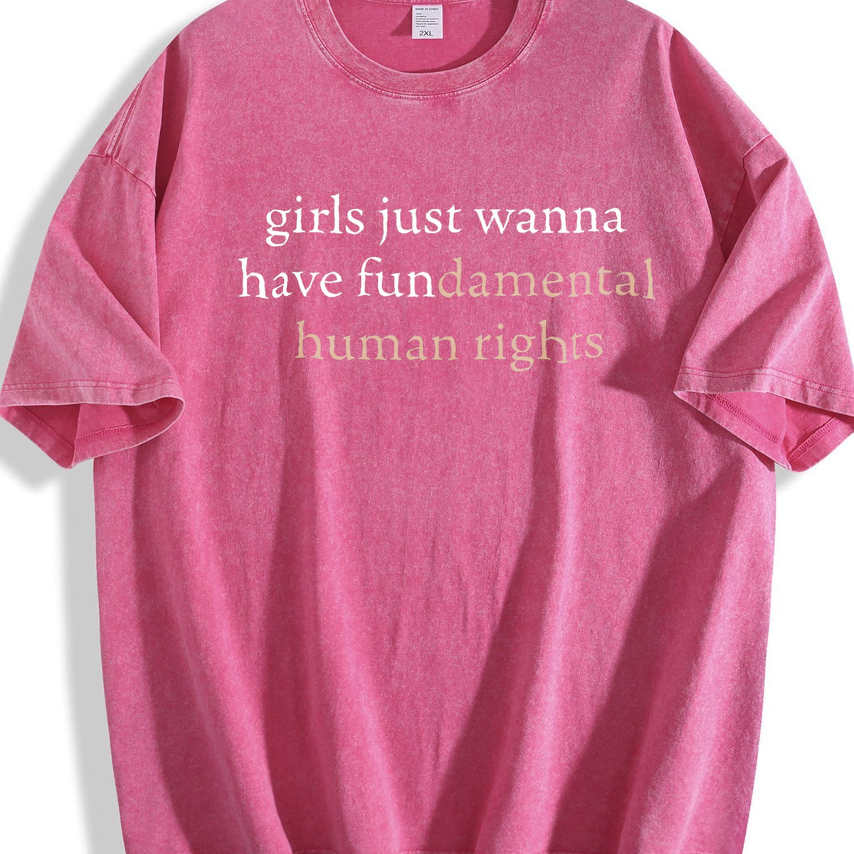 Girls Just Wanna Have Human Rights Feminist Vintage Washed product image 5
