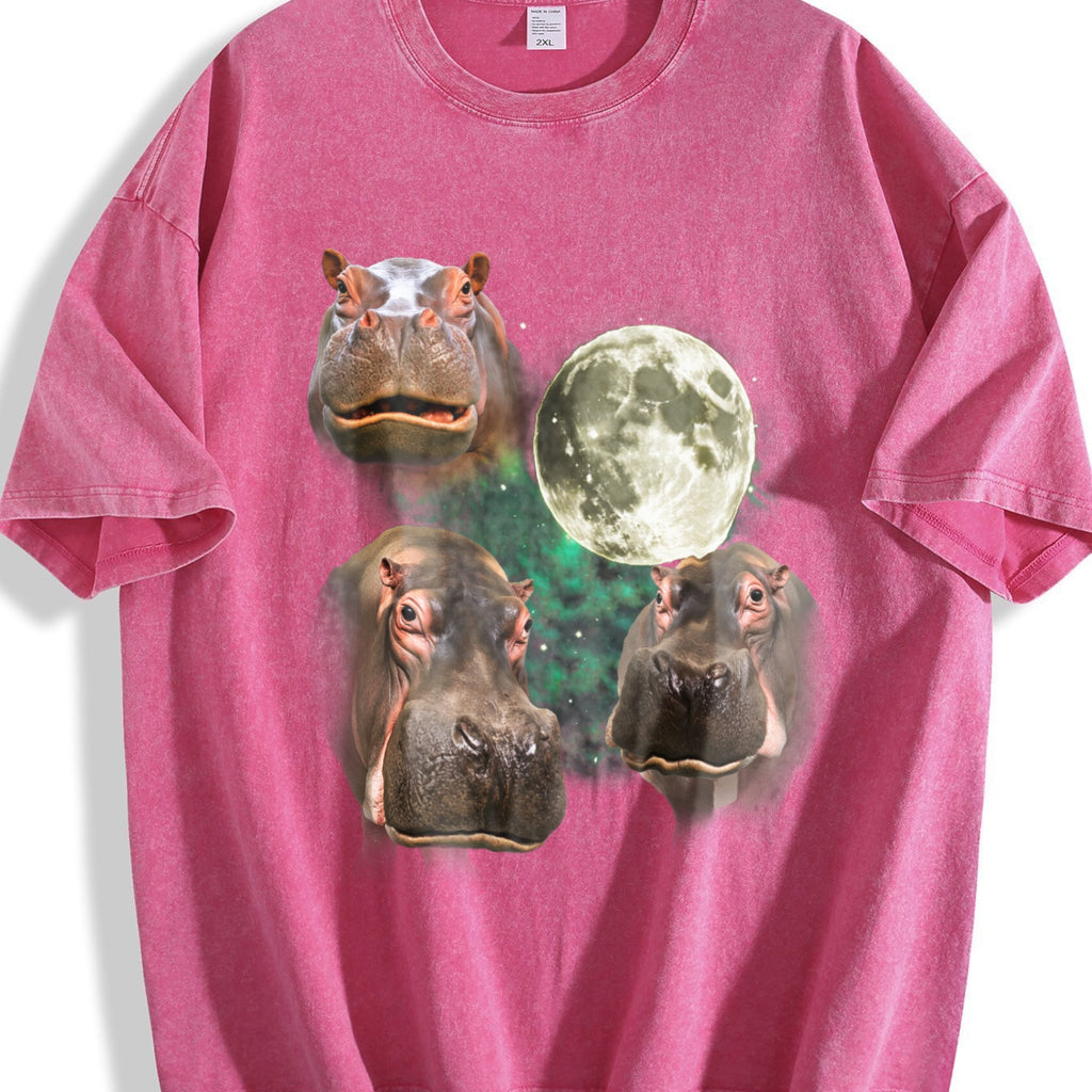 Three Hippo Funny Vintage Washed T-Shirt product image 7