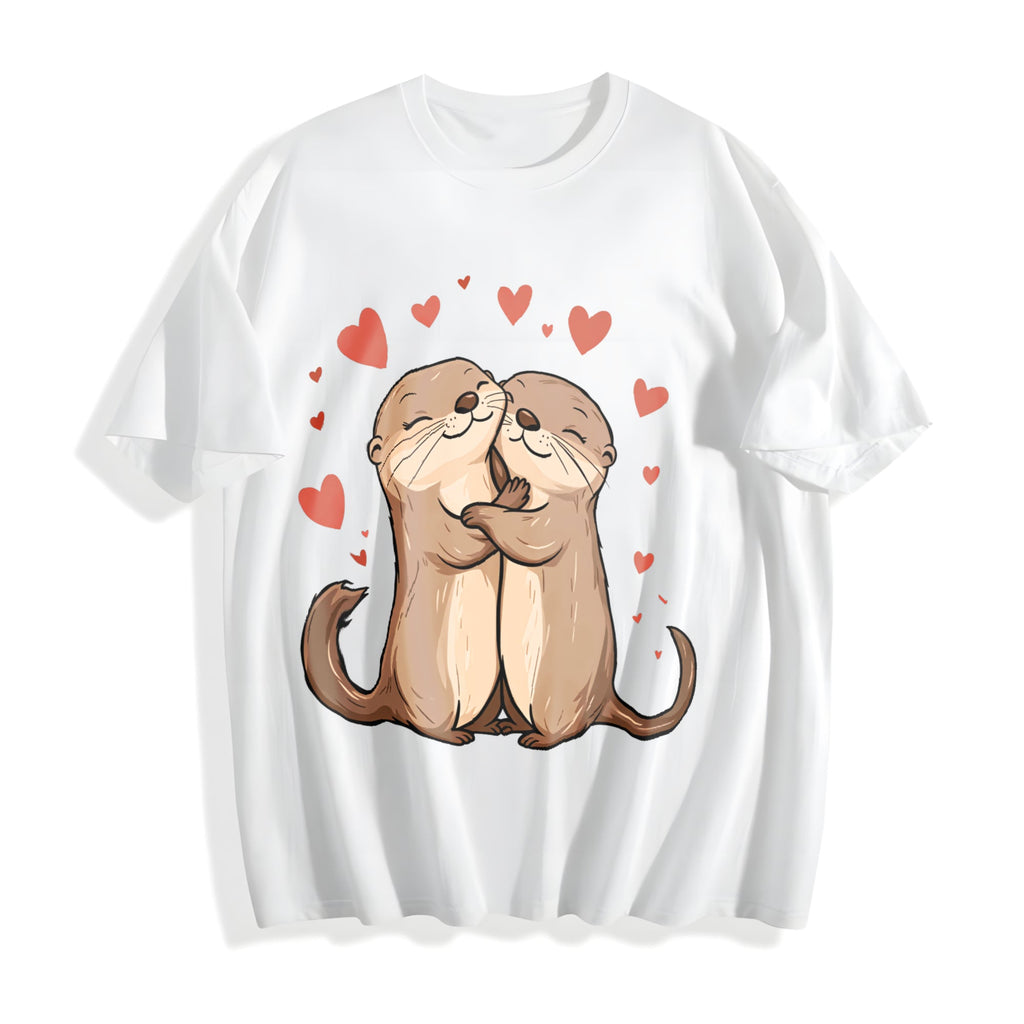 Otter Love - Cute Hugging Otters Cotton T-Shirt product image 2