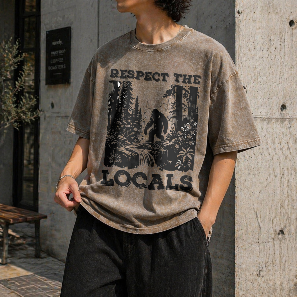 Respect The Locals Bigfoot Vintage Washed T-Shirt product image 3