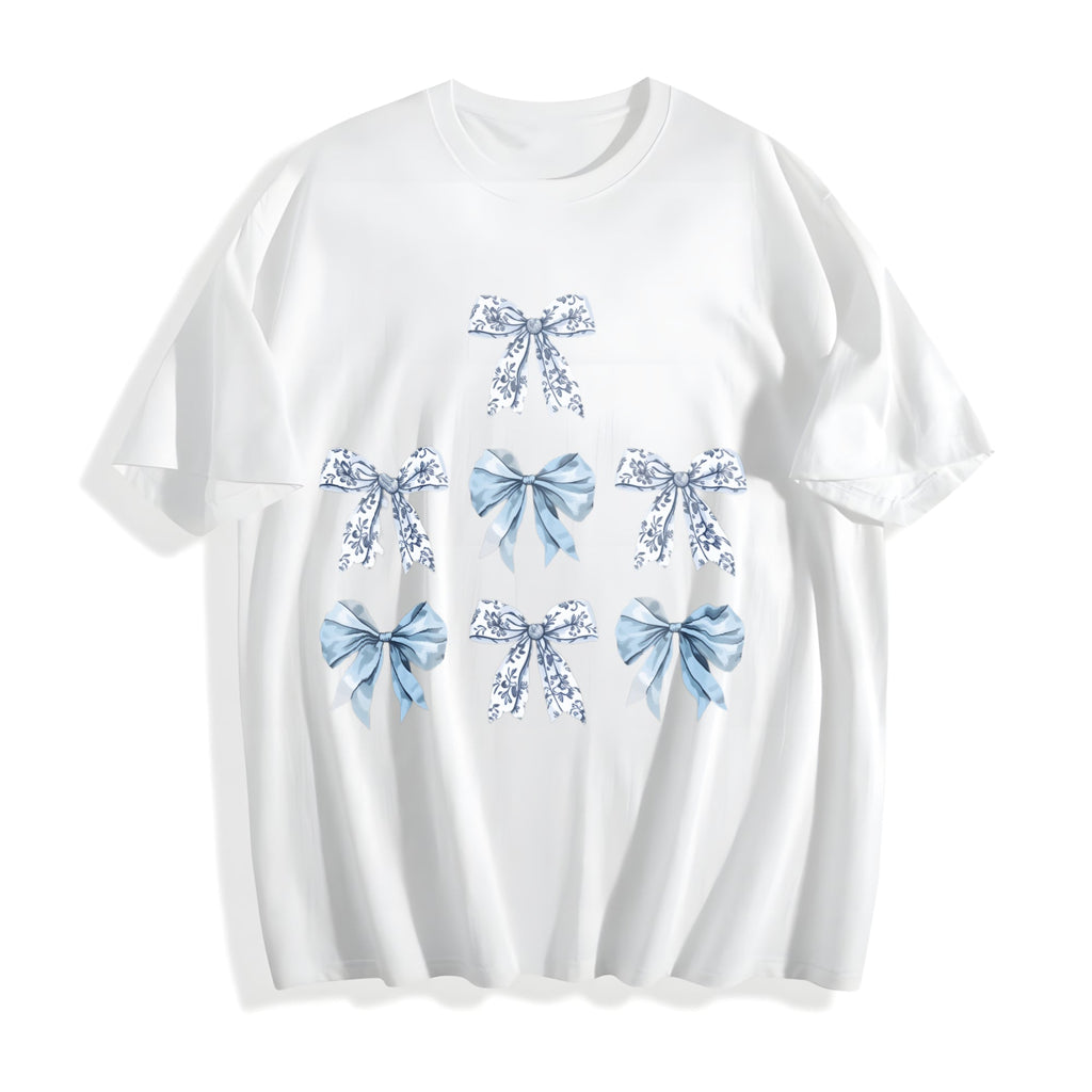 Toile Bow Blue Coquette Cute Ribbon Girly Girl Aesthetic product image 2