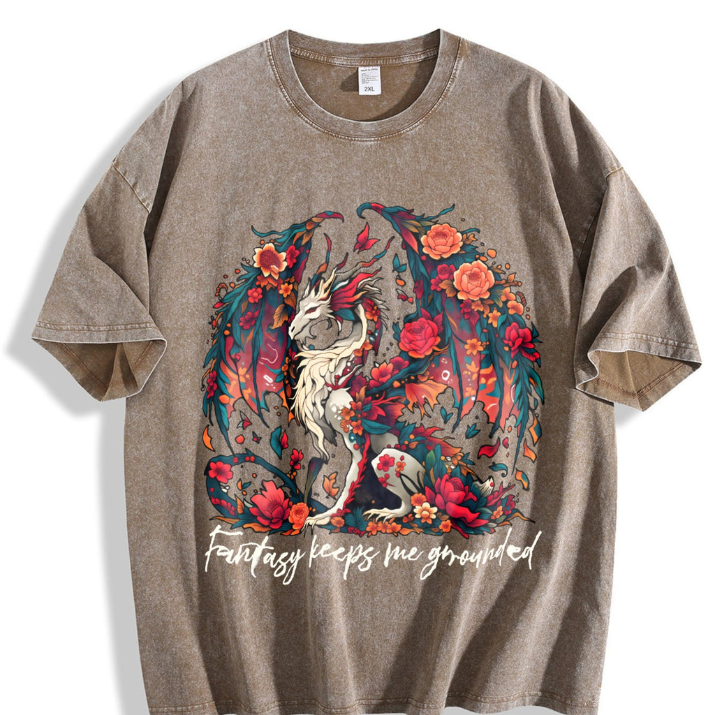 Dragon In A Bouquet Of Flowers Fantasy Keeps Me Vintage product image 3