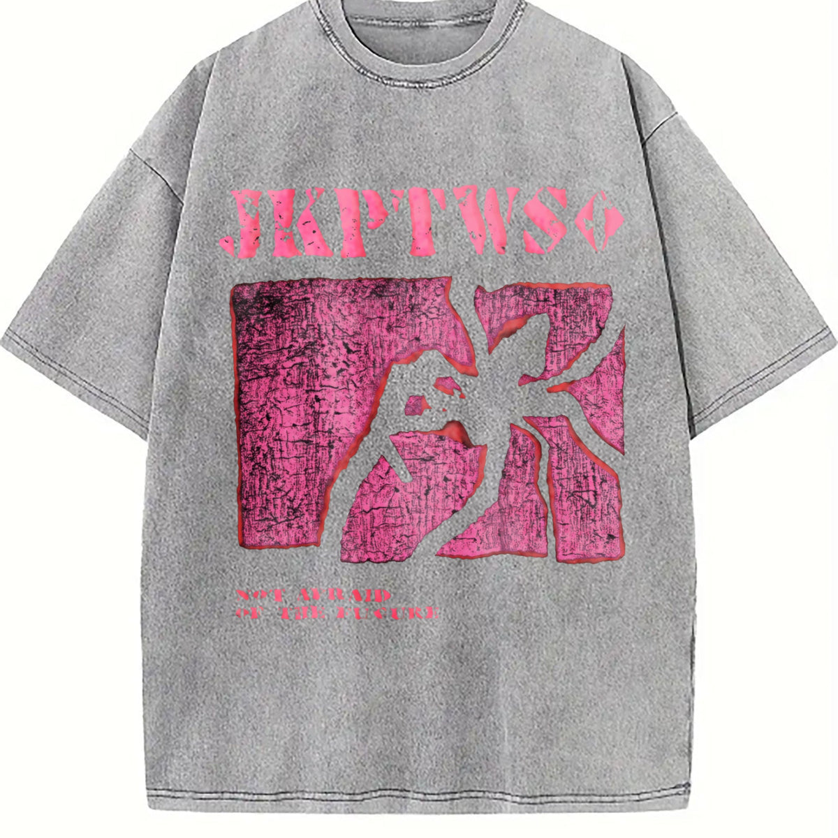 Pink Battle Illustration Vintage Washed T-Shirt product image 4