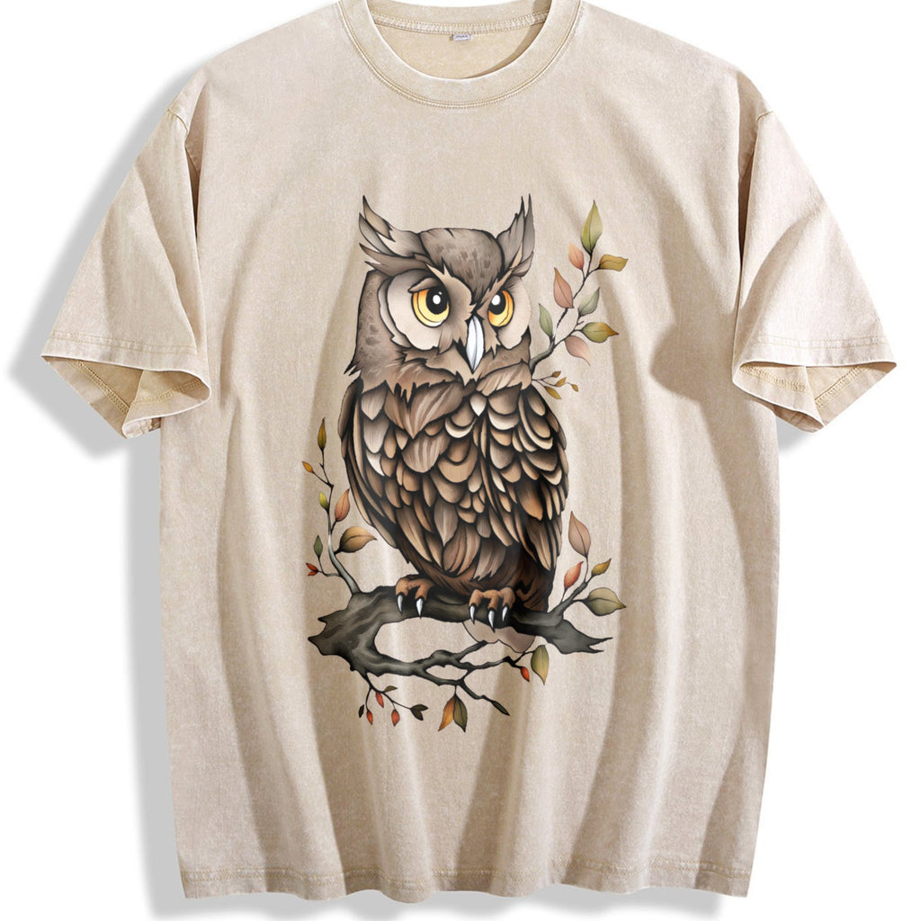 Animal Cartoon Owl Summer Vintage Washed T-Shirt product image 1