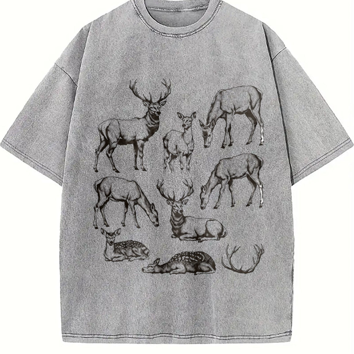 Deer 90s Tattoo Vintage Washed T-Shirt product image 5