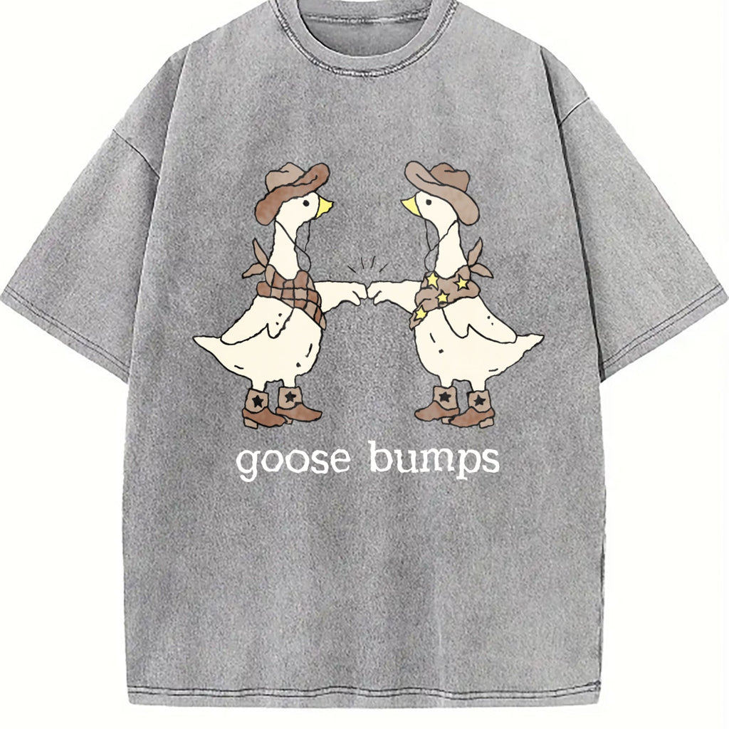 Goose Bumps Western Silly Funny Lover Vintage Washed T-Shirt product image 4