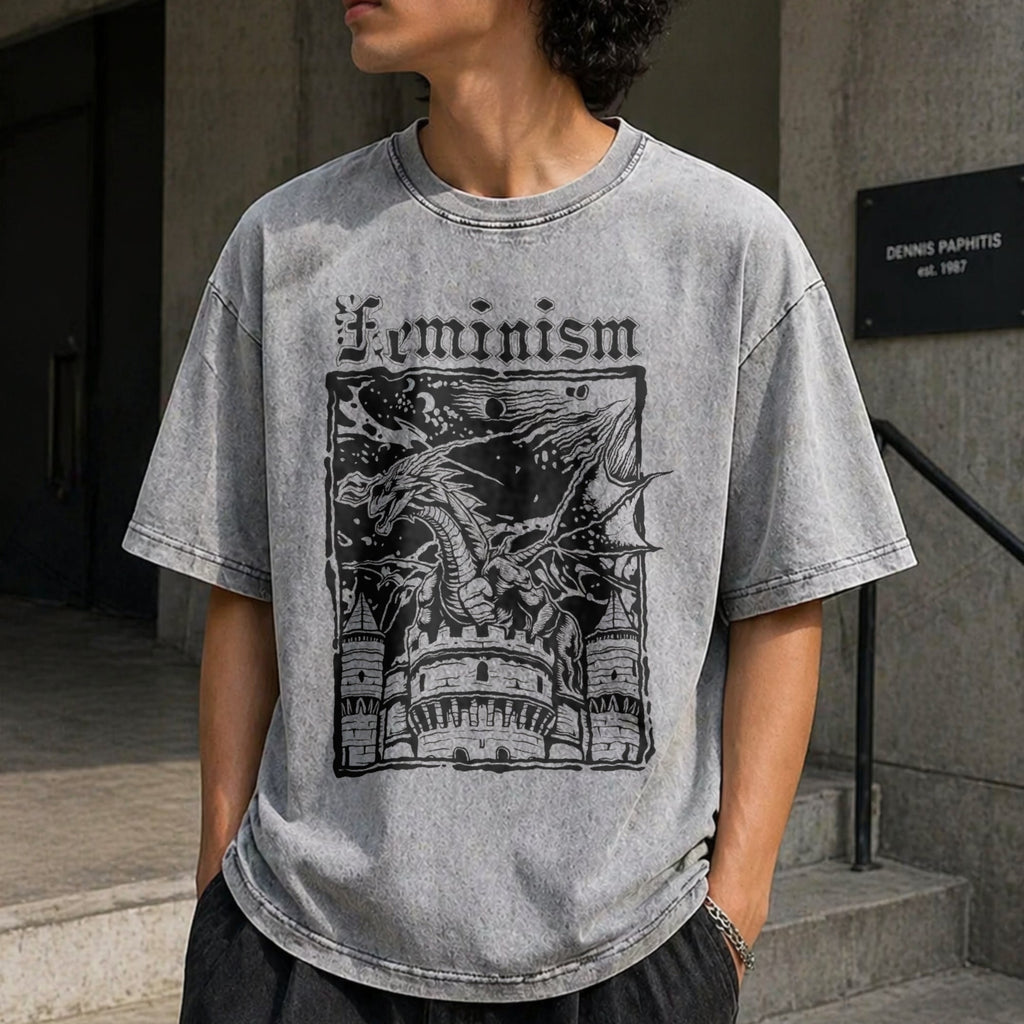 Feminism Dragon - - Castle - Funny Activism - Vintage product image 5