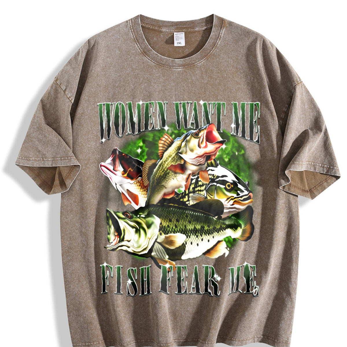 Want Me Fish Fear Me Vintage Washed T-Shirt product image 3