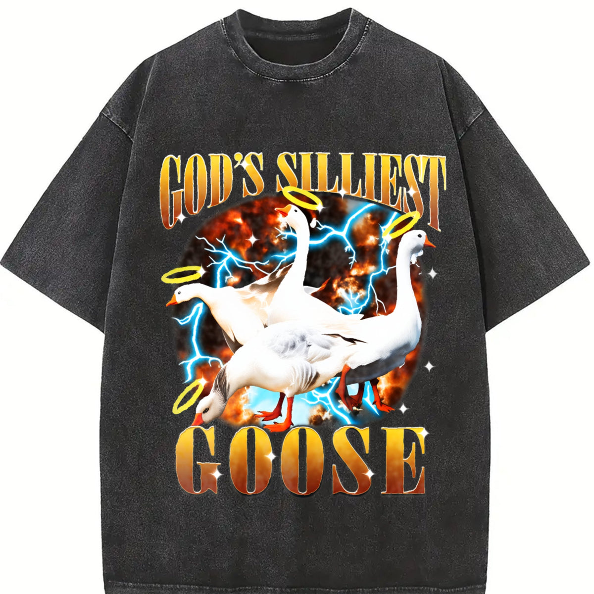 God's Silliest Goose Funny Sarcastic 90s Vintage Washed product image 2