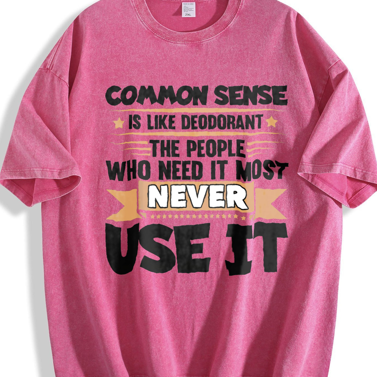 Common Sense Is Like Deodorant Vintage Washed T-Shirt product image 5