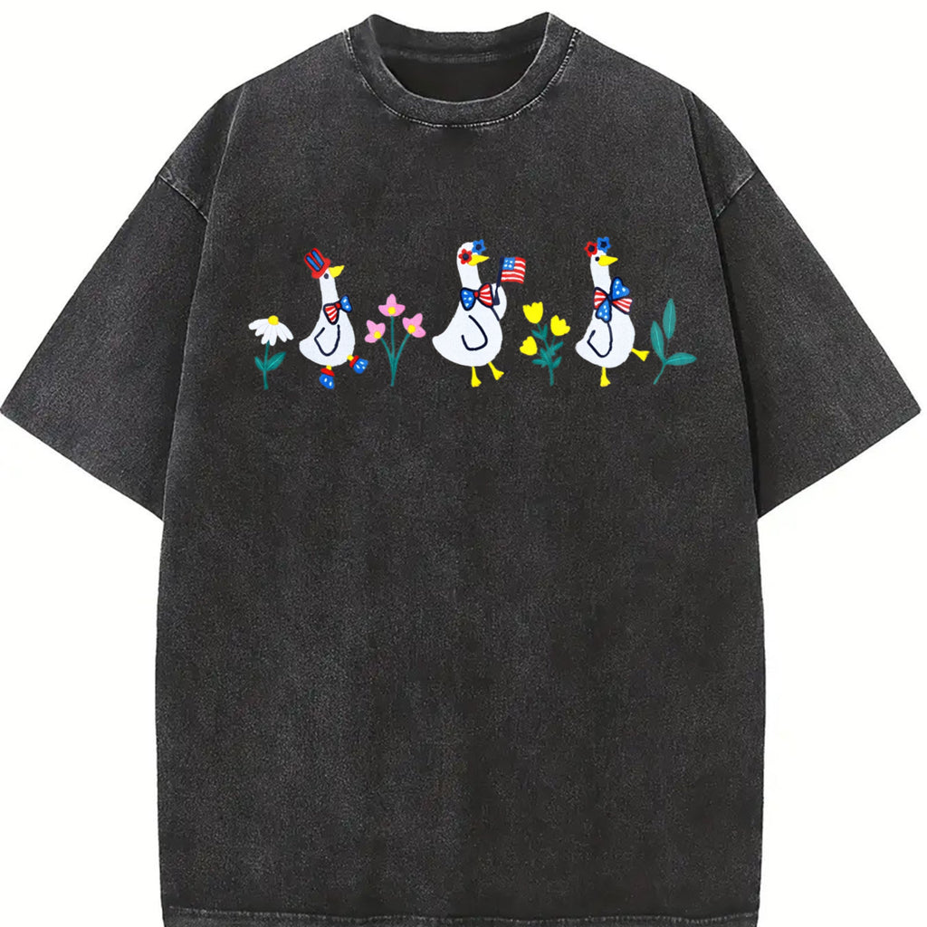 Patriot Floral Goose Vintage Washed T-Shirt product image 2
