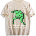Black With Green Frog I Disagree Batik Vintage Washed product image 1