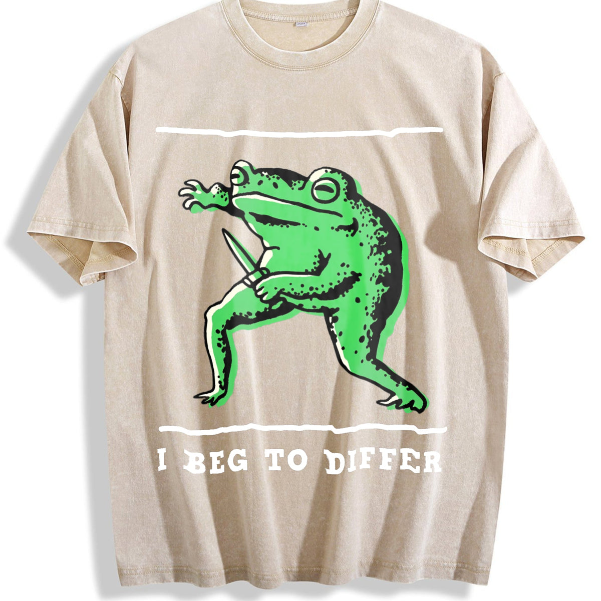 Black With Green Frog I Disagree Batik Vintage Washed product image 1
