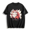Summer A Red And White Nine-tailed Fox Cotton T-Shirt product image 1