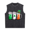 Irish Beer Ireland Flag St Patricks Day Leprechaun Small Men's Washed Tank Top
