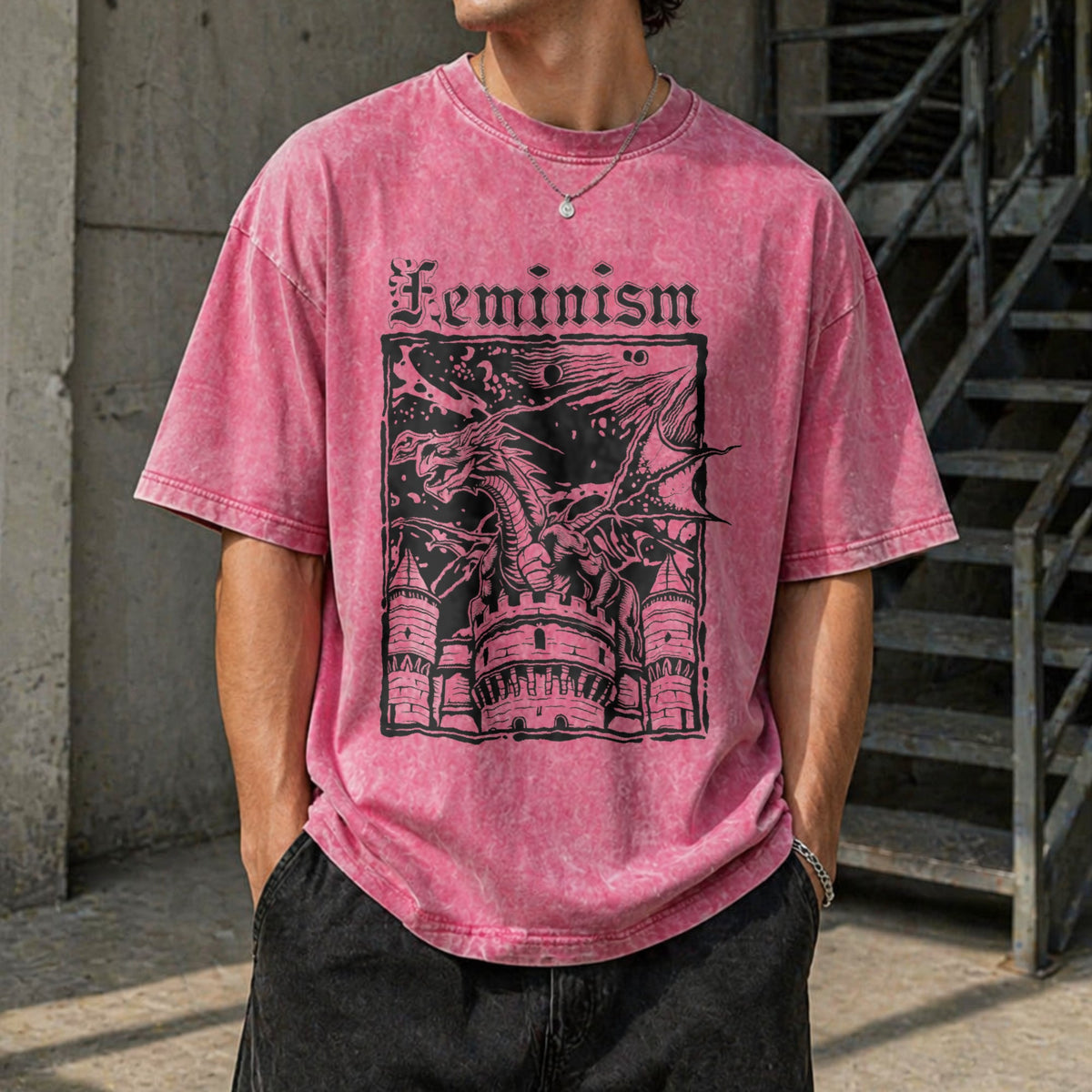 Feminism Dragon - - Castle - Funny Activism - Vintage product image 7