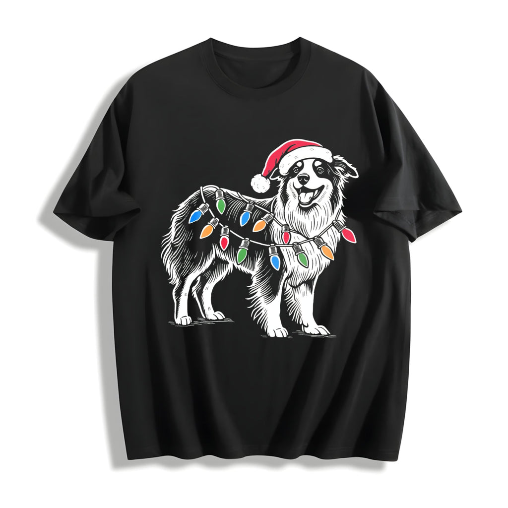 Australian Shepherd Christmas Cotton T-Shirt product image 1