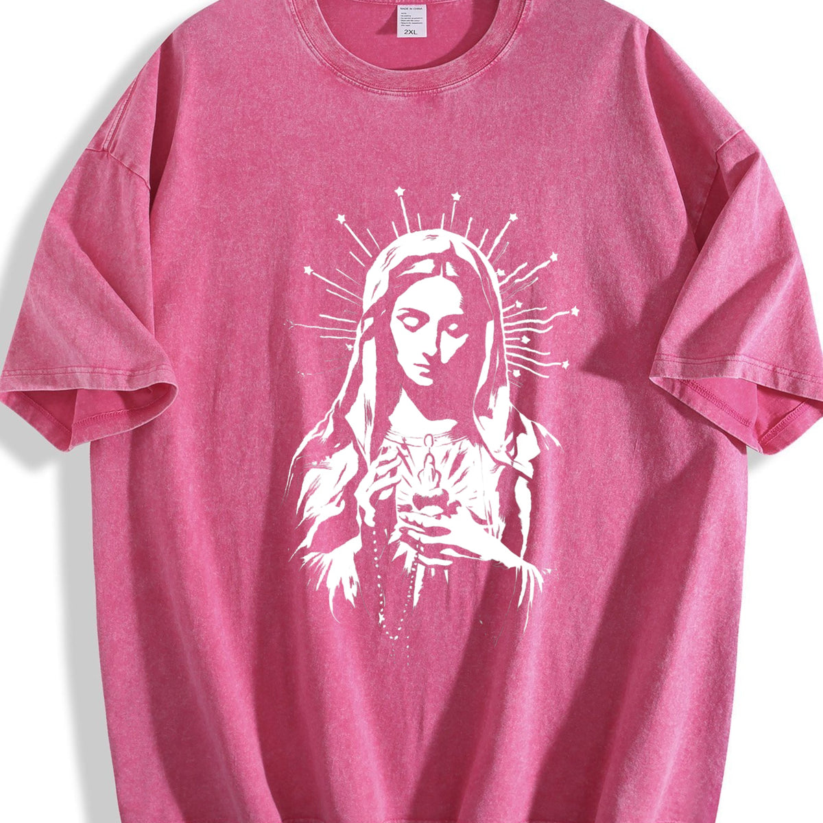 Catholic Icon - Guadalupe And Sacred Heart Vintage Washed product image 7