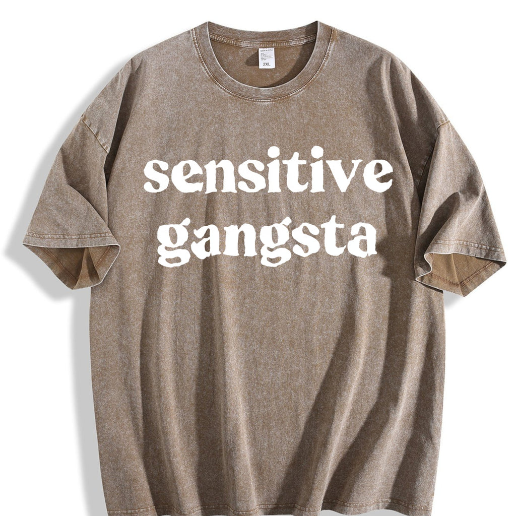 Funny Sensitive Gang Slogan - Brown With Vintage Washed product image 3