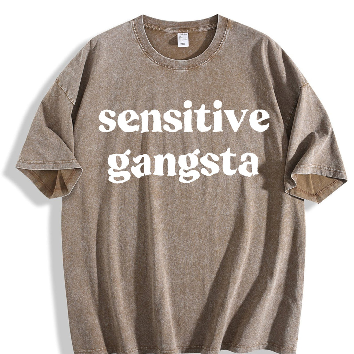 Funny Sensitive Gang Slogan - Brown With Vintage Washed product image 3