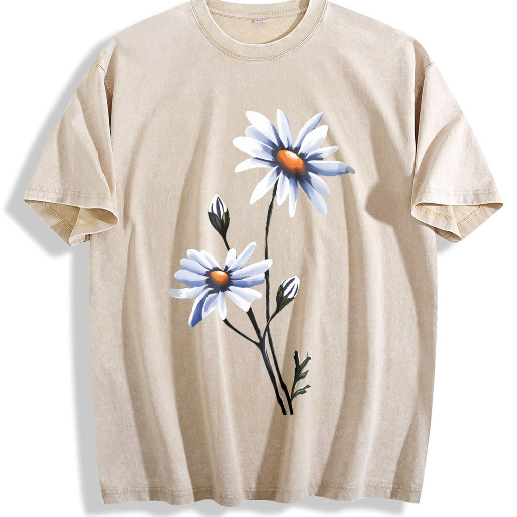 Blue Daisy Flowers Vintage Washed T-Shirt product image 1