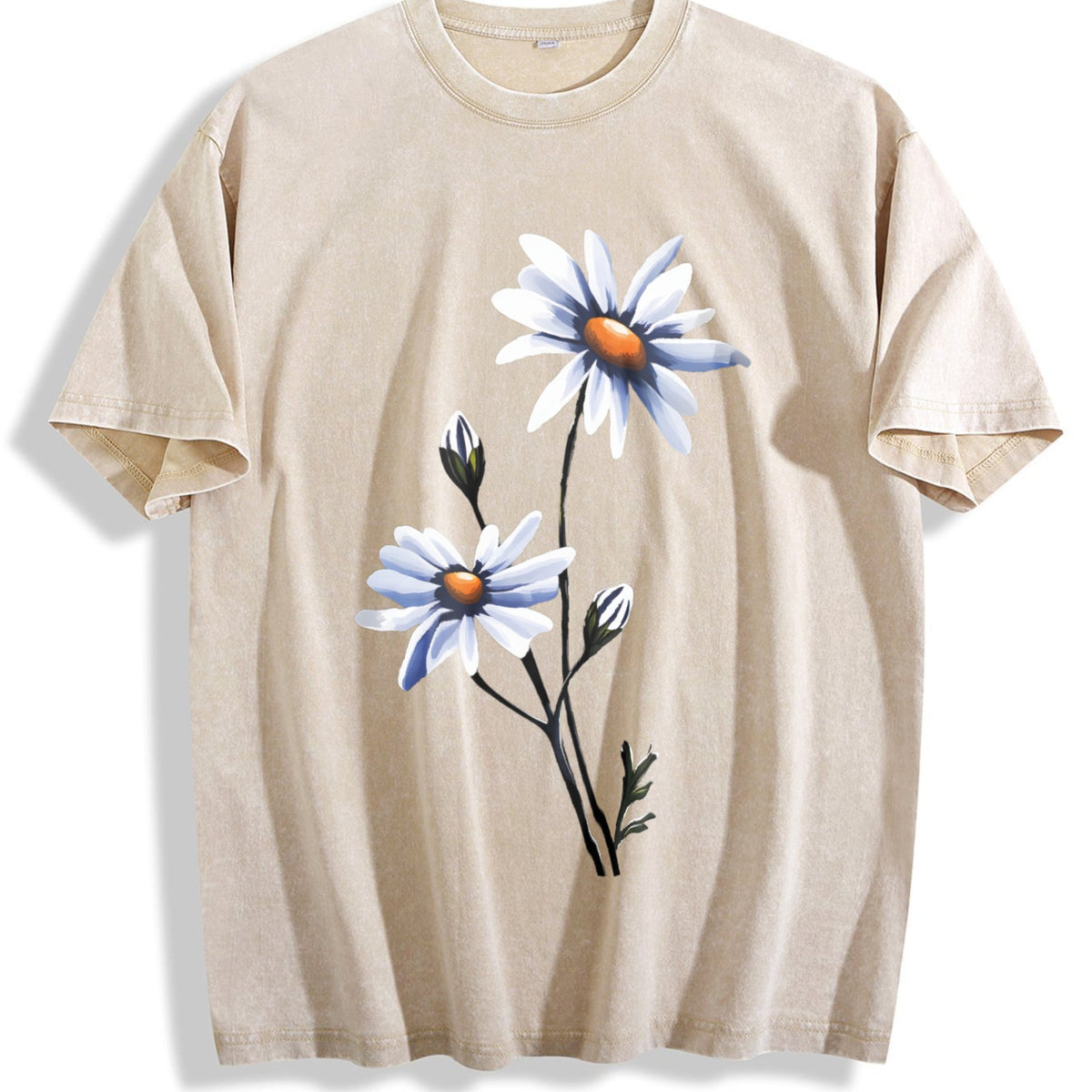 Blue Daisy Flowers Vintage Washed T-Shirt product image 1