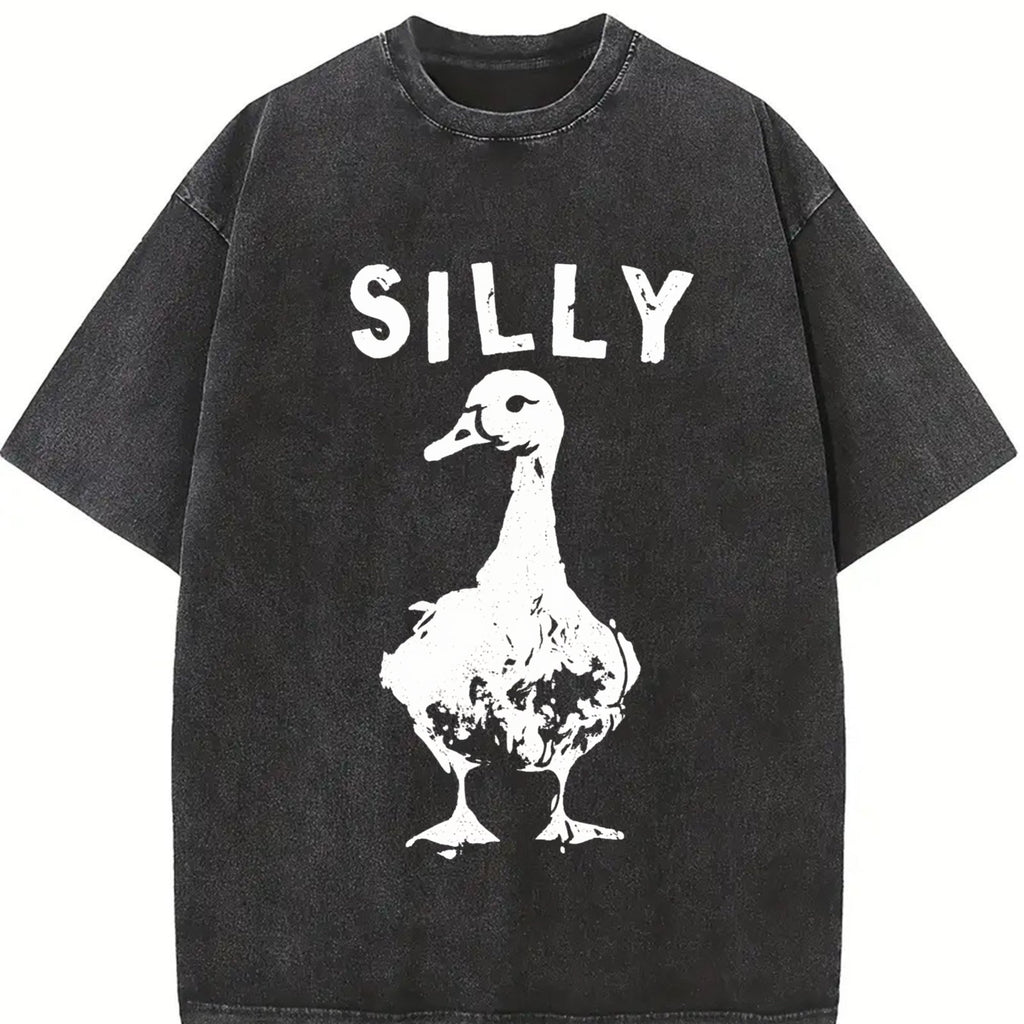 Silly Goose Boxy Classic Animal Meme Y2K Vintage Washed product image 2