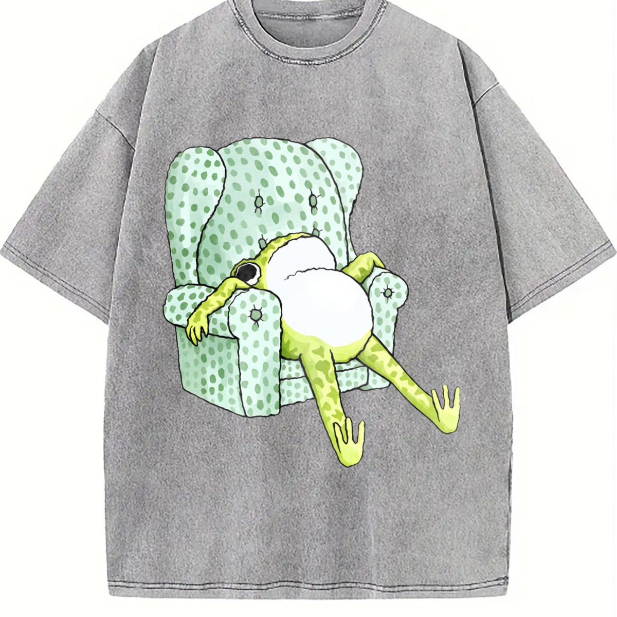 Frog Sitting Sofa Vintage Washed T-Shirt product image 4