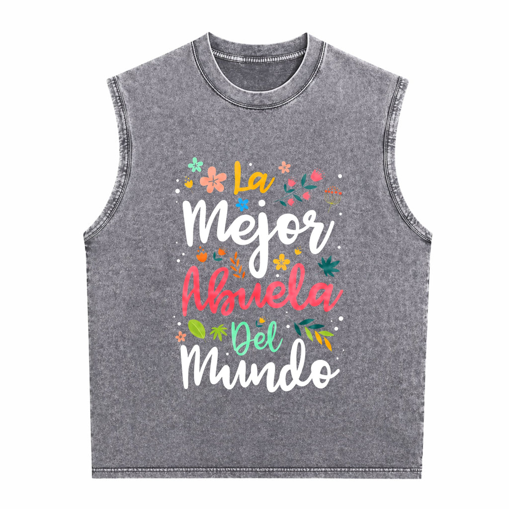 Best Grandma In The World - Hispanic Grandma & Mother's Men's Washed Tank Top