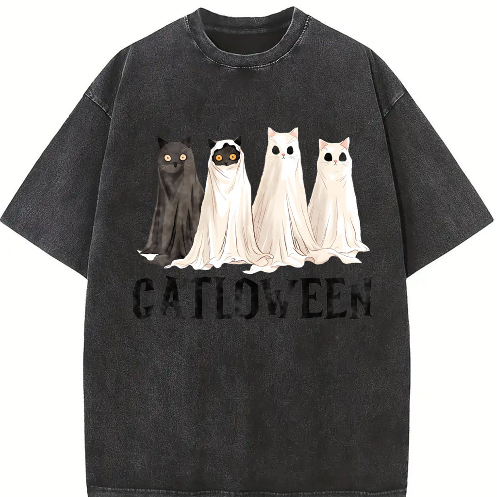 Catloween Cat Costume - Cute 6 Cats & Bats With Paw Vintage product image 2