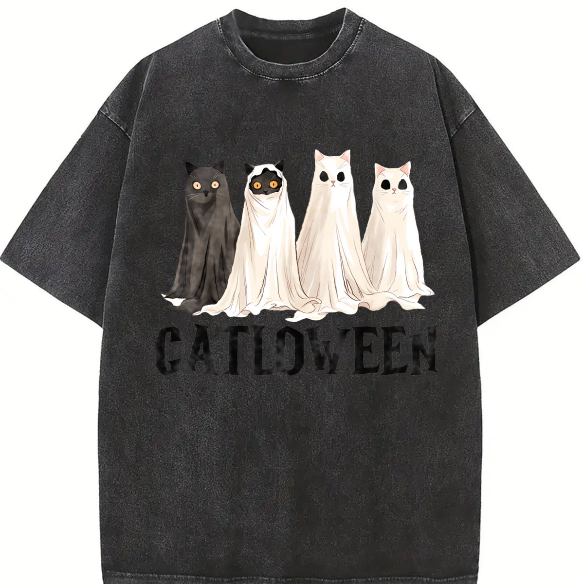 Catloween Cat Costume - Cute 6 Cats & Bats With Paw Vintage product image 2