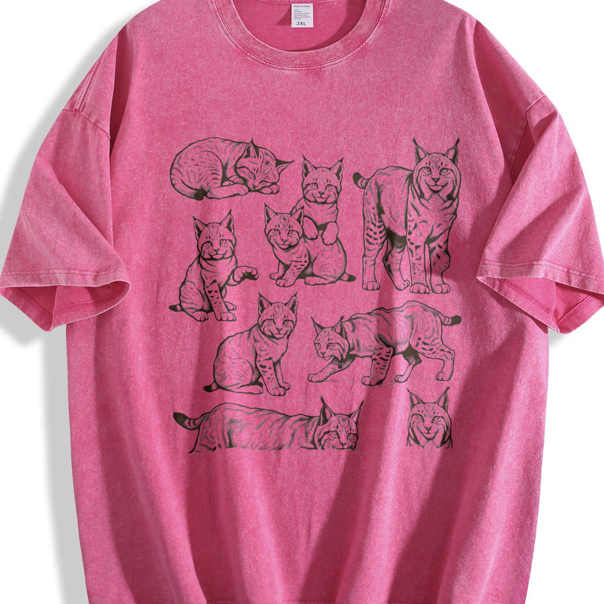 Lynx Cat 90s Tattoo Vintage Washed T-Shirt product image 7