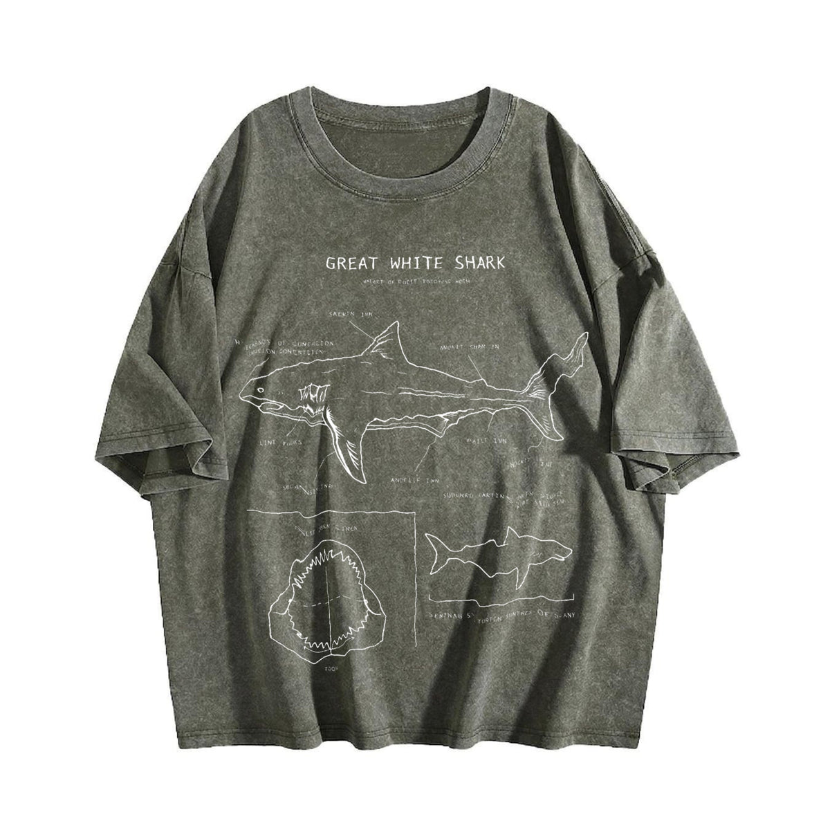 Great White Shark Vintage Washed T-Shirt product image 4