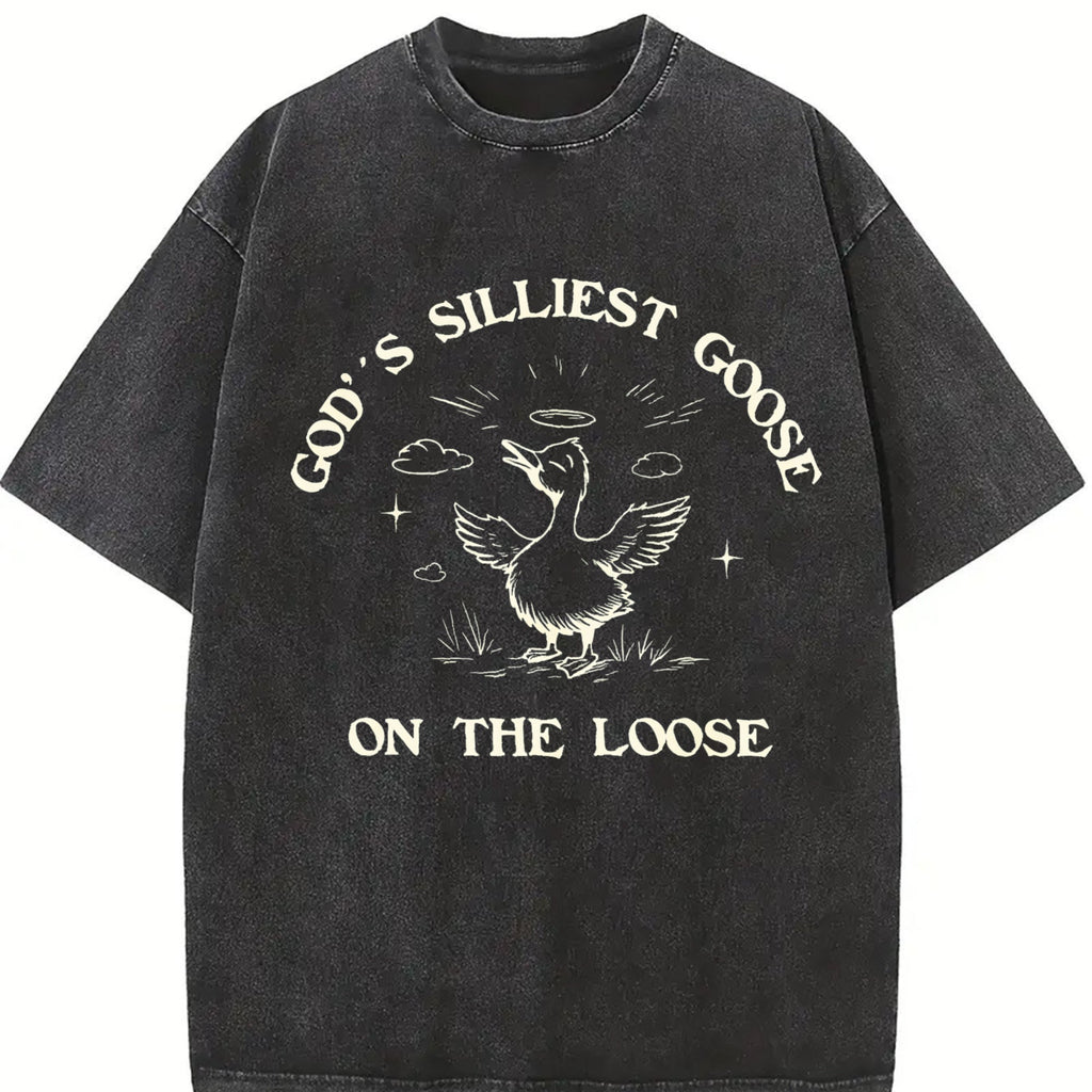 Gods Silliest Goose On The 90s Vintage Washed T-Shirt product image 2