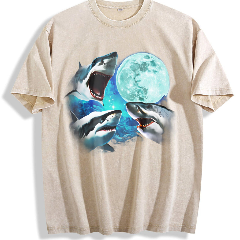 Three Sharks Vintage Washed T-Shirt product image 1