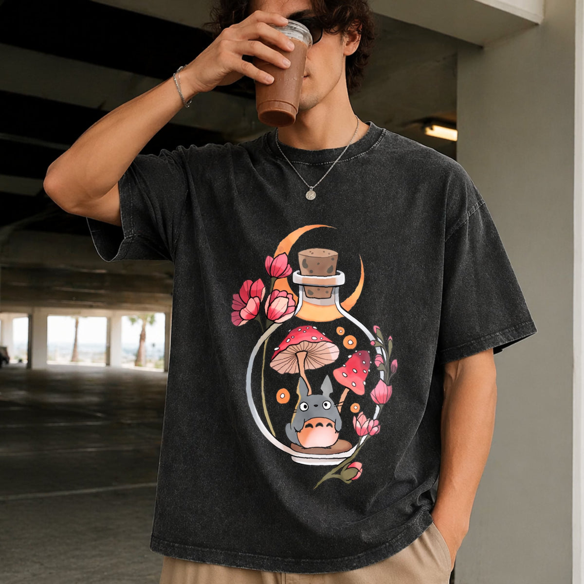 Totoro Mushroom Vintage Washed T-Shirt product image 2