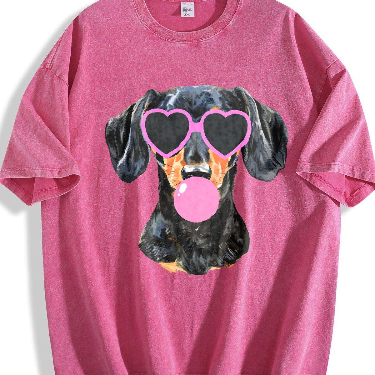 Dachshund Mama Blowing Bubble Vintage Washed T-Shirt product image 5