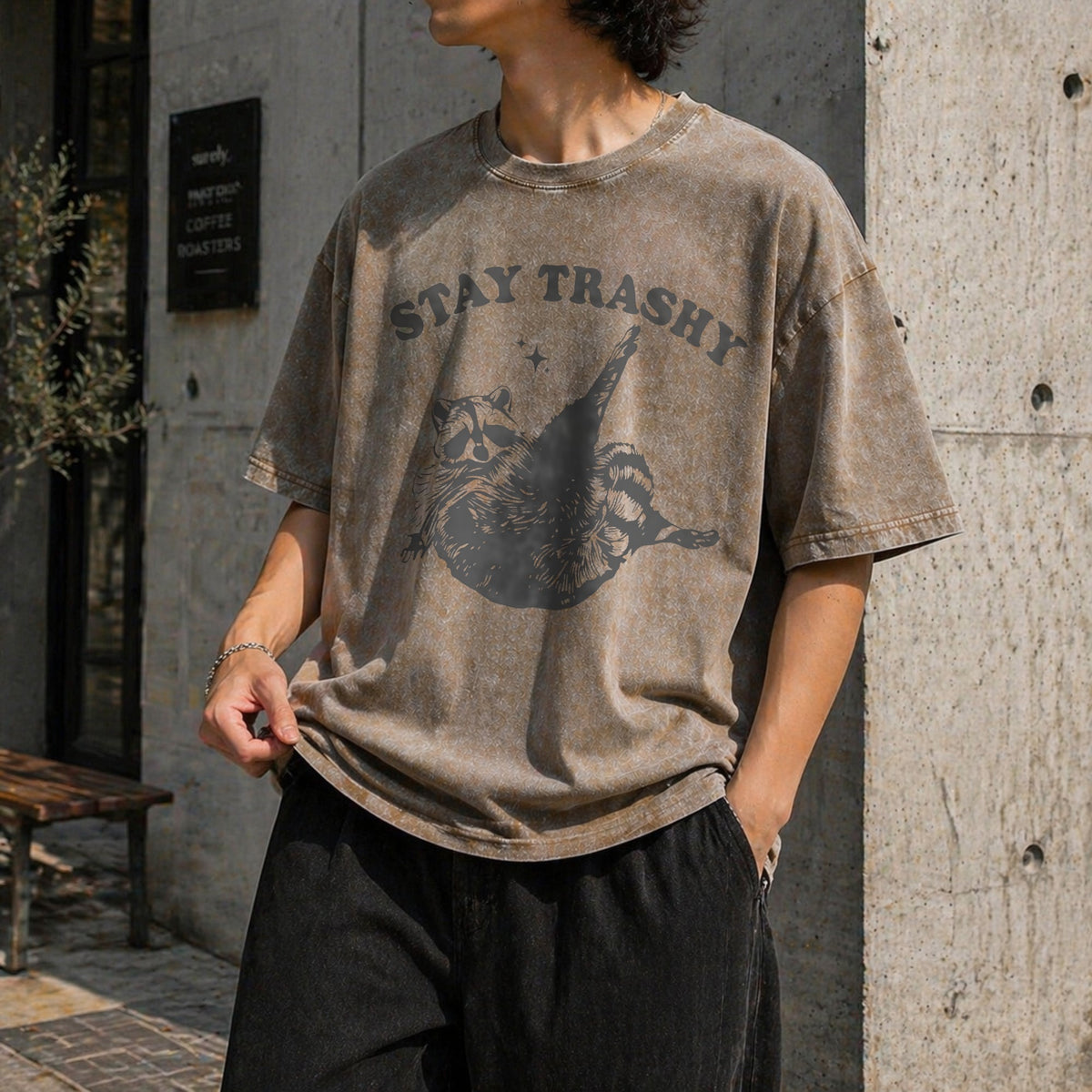 Stay Trashy Raccoon Vintage Washed T-Shirt product image 3